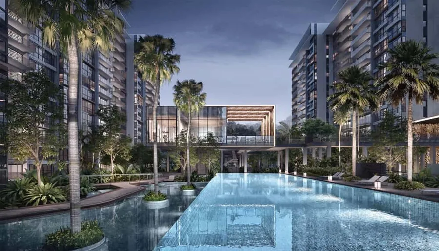 Solano Grand EC clubhouse pool — artist's impression