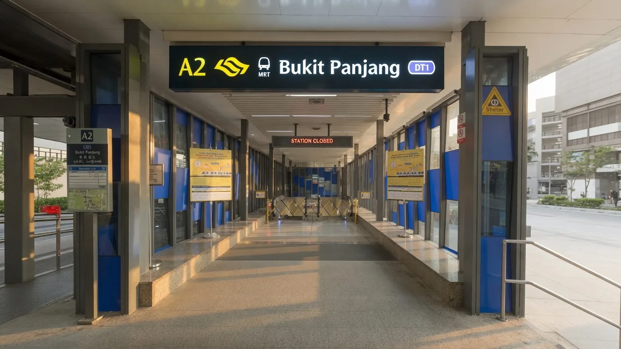 Bukit Panjang MRT and LRT interchange near Solano Grand EC