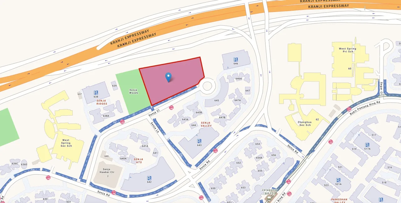 Solano Grand EC location map at Senja Close, Bukit Panjang